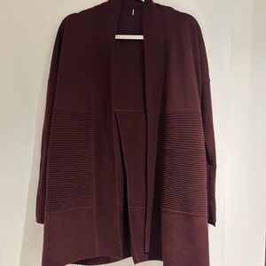 Lululemon Maroon Ribbed Cardigan Sweater